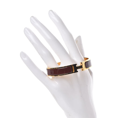 Hermes Enamel Narrow Clic Clac H Bracelet GM Cacao 2 of 4