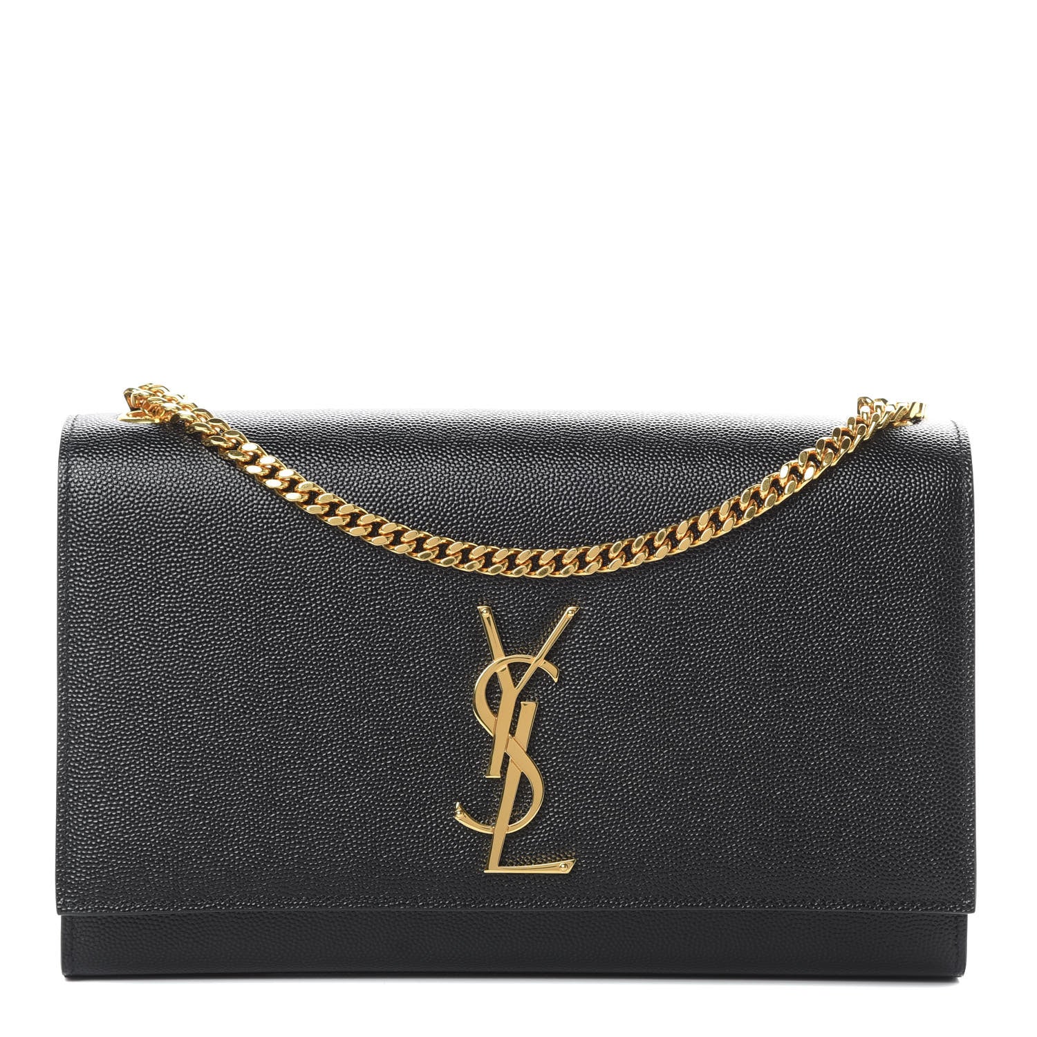 Saint Laurent Grain De Poudre Medium Classic Monogram Kate Satchel Black 1 of 10