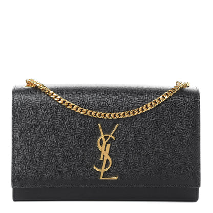 Saint Laurent Grain De Poudre Medium Classic Monogram Kate Satchel Black 1 of 10