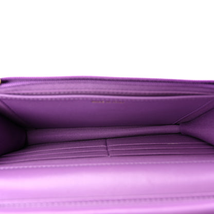 Chanel Lambskin Quilted Wallet On Chain WOC Purple 5 of 11
