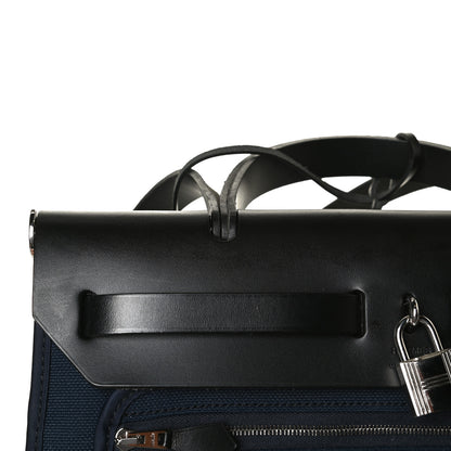 Hermes Toile Vache Hunter Herbag Zip PM 31 Bleu Marine Black 16 of 21