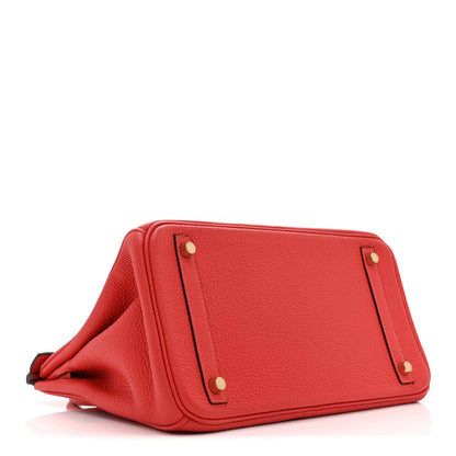 Hermes Taurillon Clemence Birkin 30 Rouge Pivoine 6 of 19