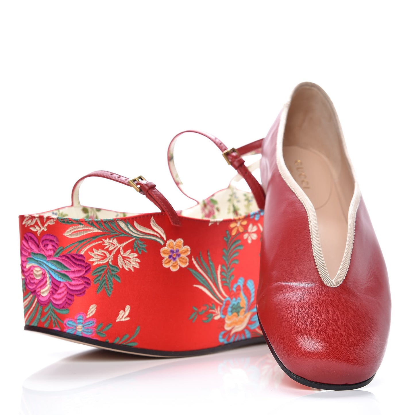 Malaga Kid Silk Hannelore Detachable Platform Slide 37.5 Hibiscus Red