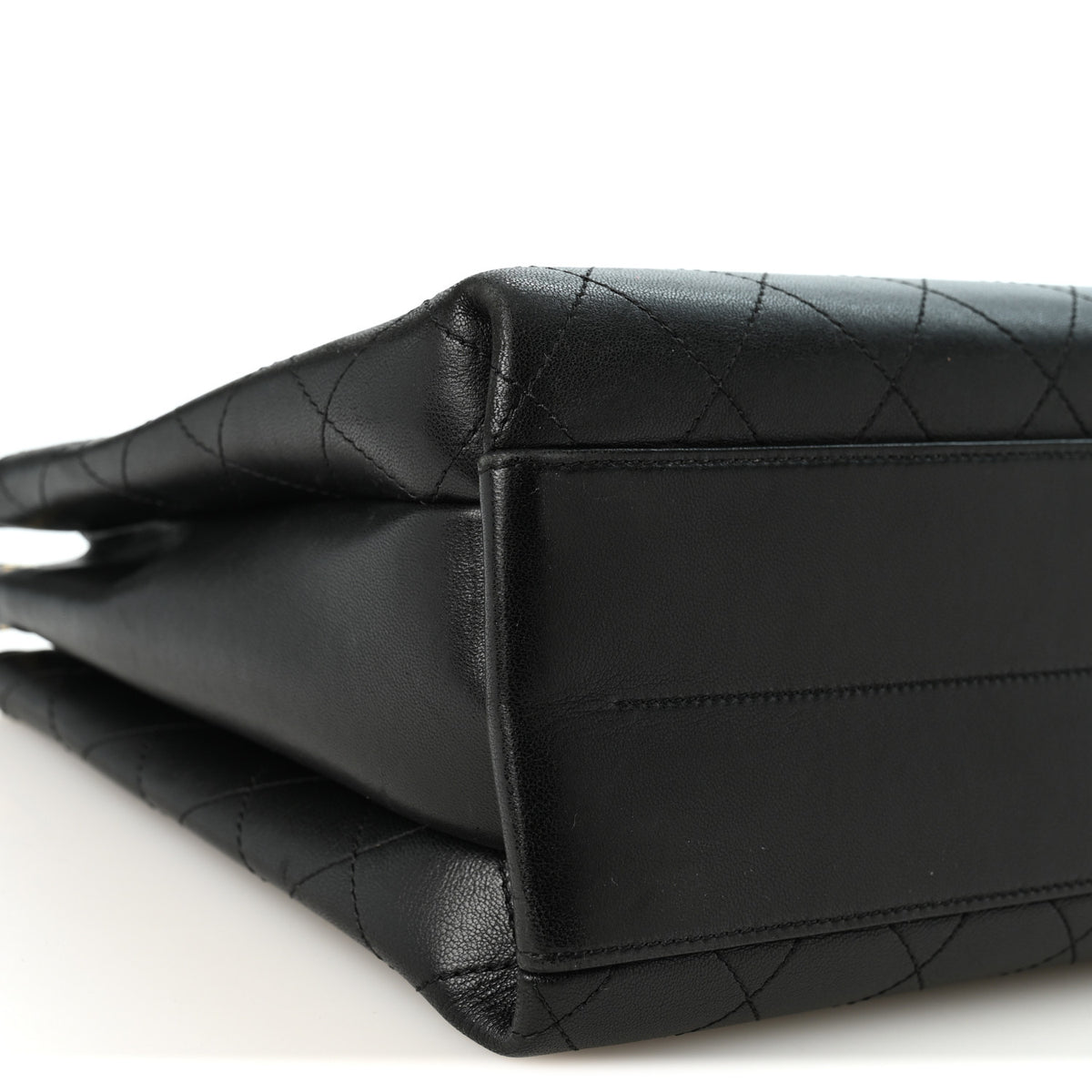 Lambskin Stitched Large Coco Lux Shopping Tote Black