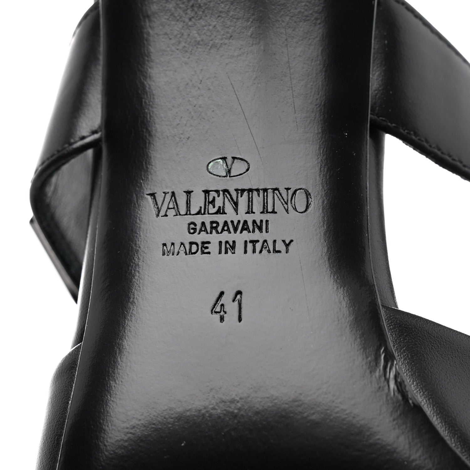 Valentino Garavani Calfskin Monochrome Roman Stud Ankle Strap 80mm Pumps 41 Black 8 of 8