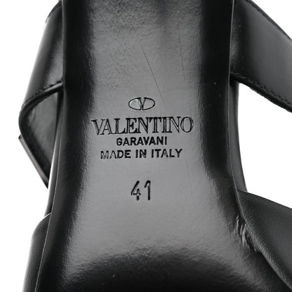 Valentino Garavani Calfskin Monochrome Roman Stud Ankle Strap 80mm Pumps 41 Black 8 of 8