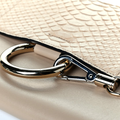 Chloe Snakeskin Calfskin Faye Clutch Pearl Beige 5 of 7