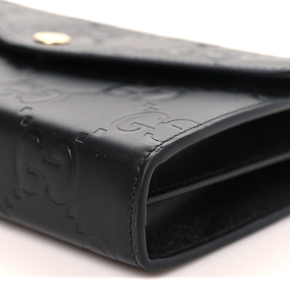 Gucci Calfskin GG Debossed Chain Wallet Black 10 of 11