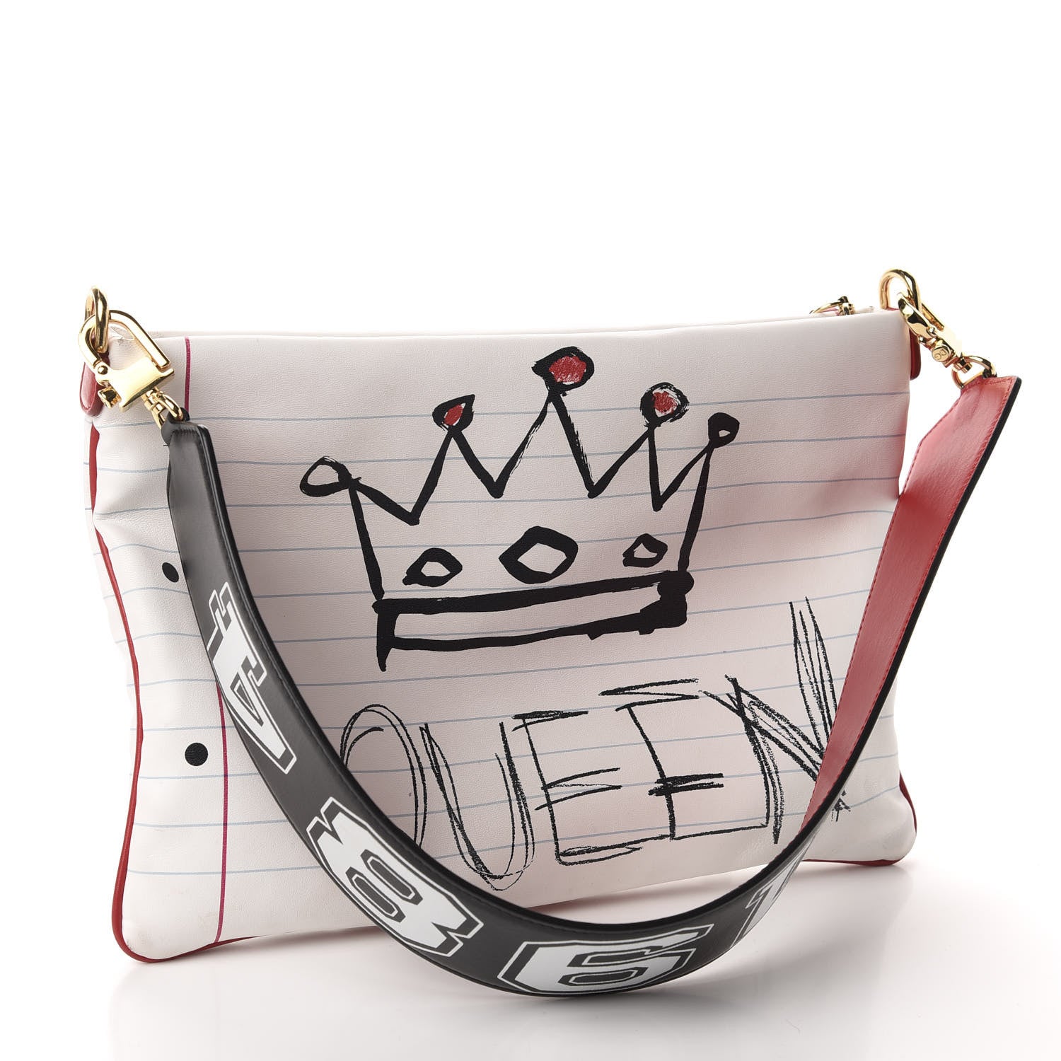Dolce & Gabbana Calfskin All I Need is Love and Wifi Shoulder Bag White Multicolor 4 of 9