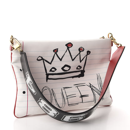 Dolce & Gabbana Calfskin All I Need is Love and Wifi Shoulder Bag White Multicolor 4 of 9
