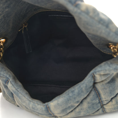 Saint Laurent Denim Quilted Small Loulou Puffer Monogram Chain Satchel Blue Cinnamon 4 of 8