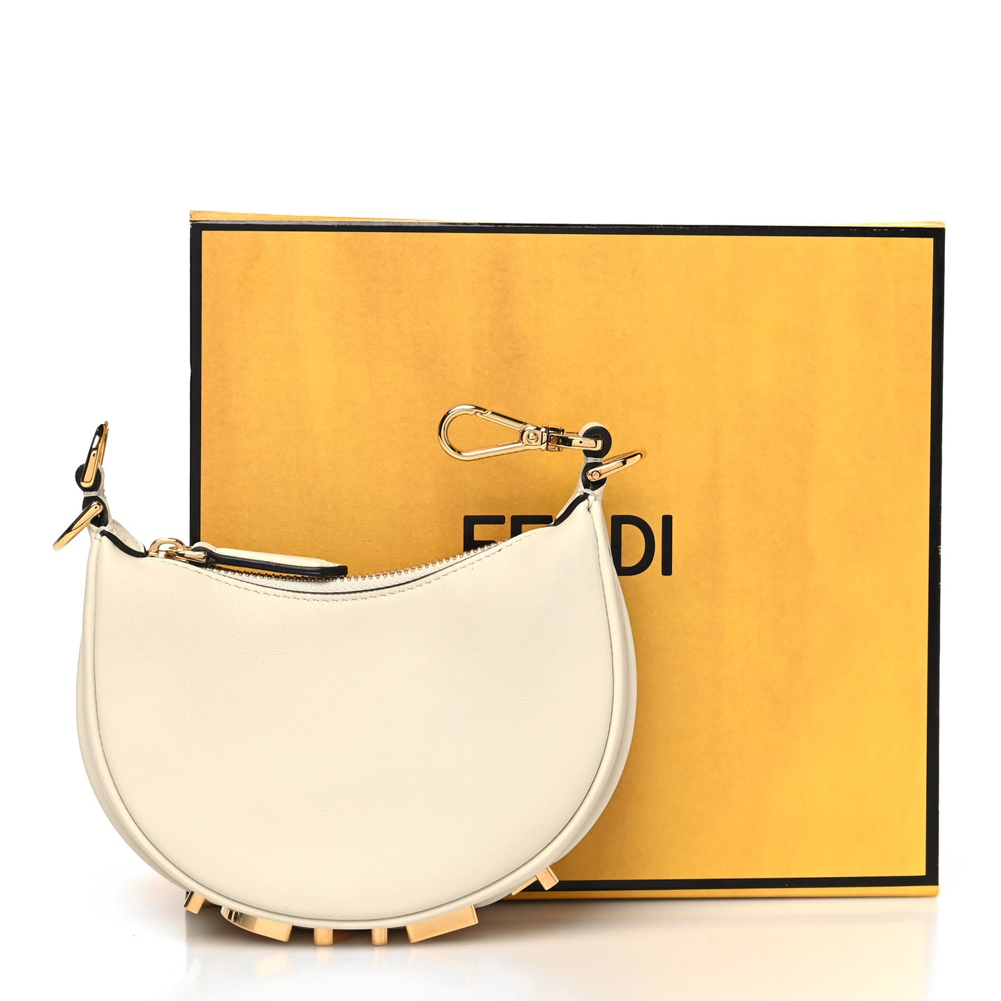 Vitello Grace Matte Nano Fendigraphy Hobo Charm White Ice