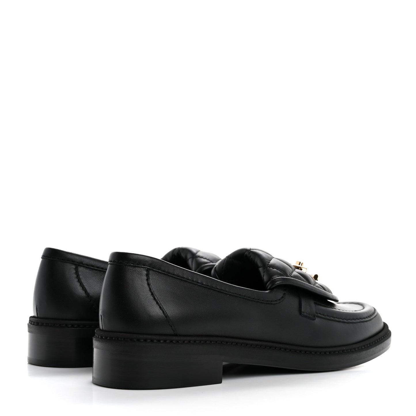 Lambskin Quilted CC Turnlock Loafers 38 Black