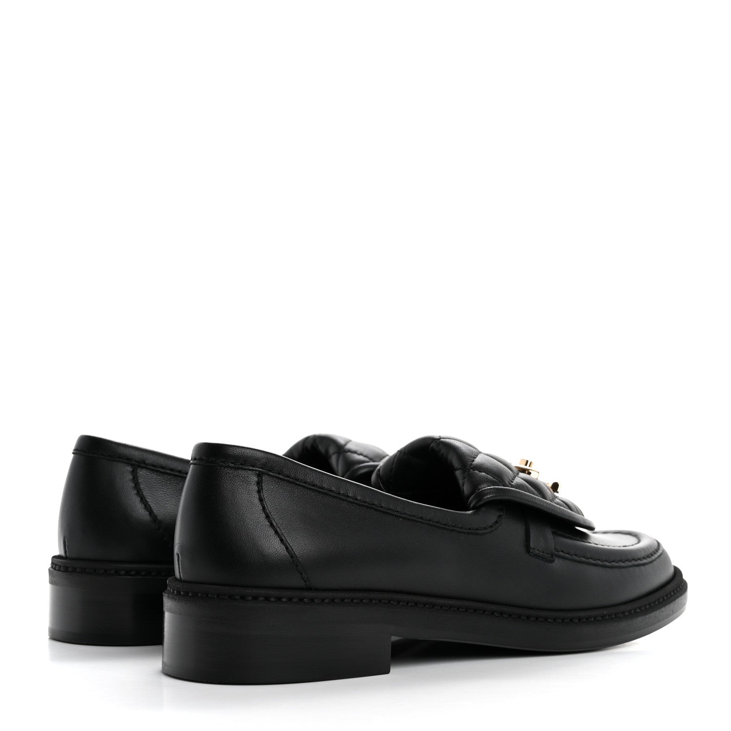 Chanel Lambskin Quilted CC Turnlock Loafers 38 Black 5 of 10