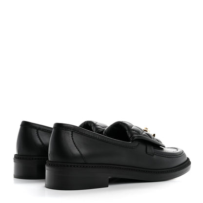Chanel Lambskin Quilted CC Turnlock Loafers 38 Black 5 of 10