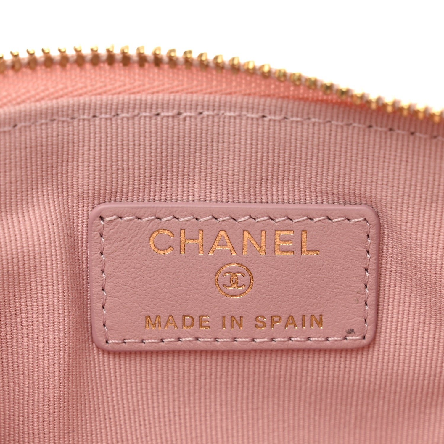 Chanel Caviar Quilted Studded CC Small Cosmetic Case Light Pink 6 of 8