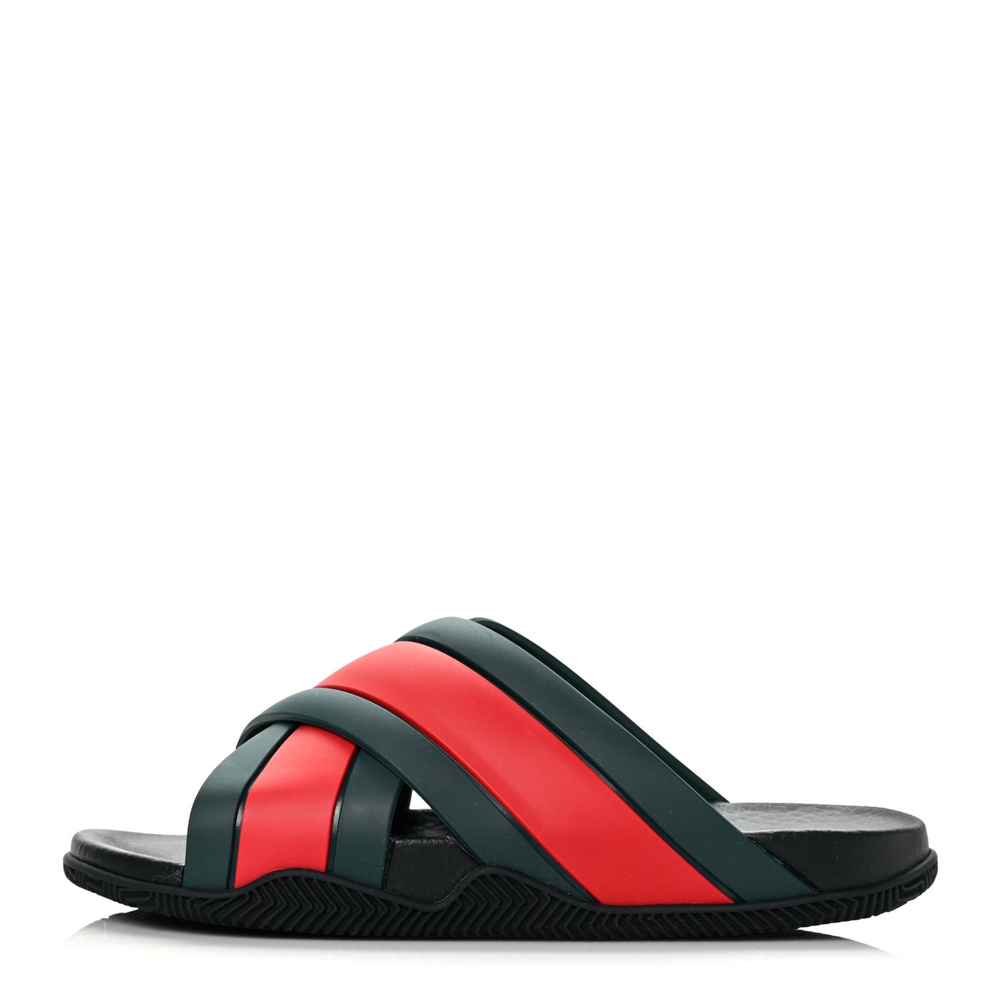 Rubber Web Womens Criss Cross Slide Sandals 38 Green Red