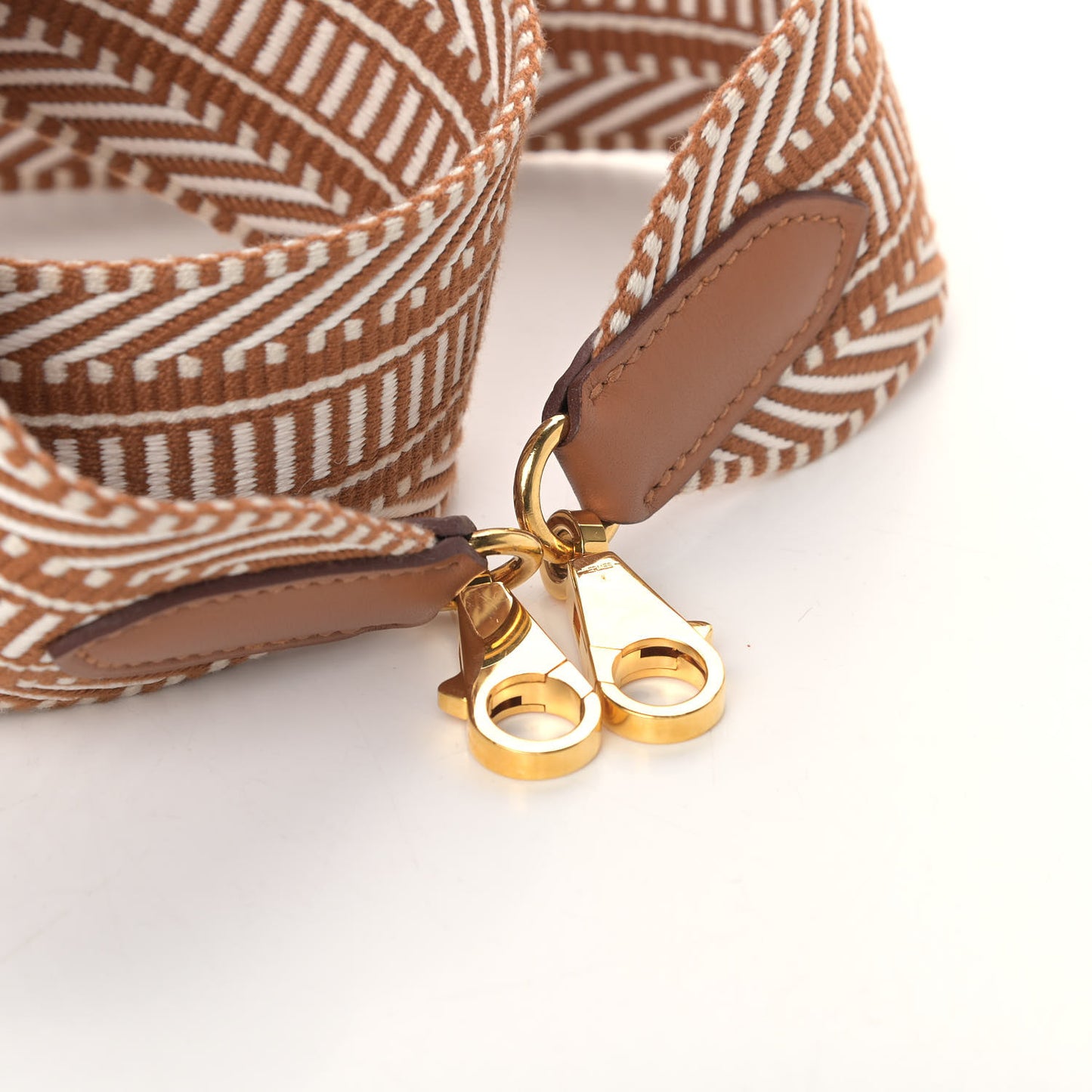 Toile Swift 50mm Sangle Cavale Shoulder Strap Ecru Beige Gold