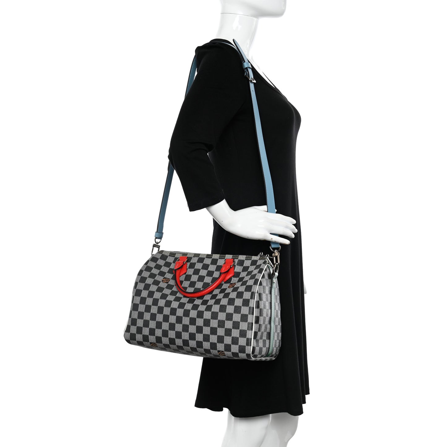 Damier Speedy Bandouliere 30 Black White