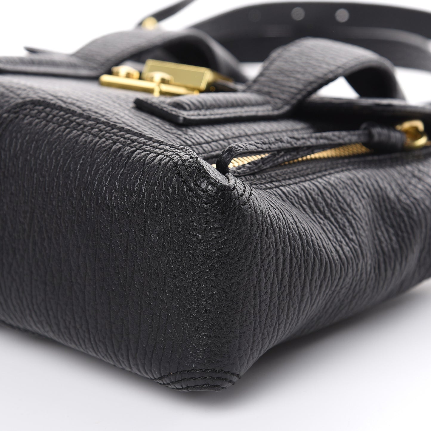 3.1 Textured Calfskin Mini Pashli Satchel Black