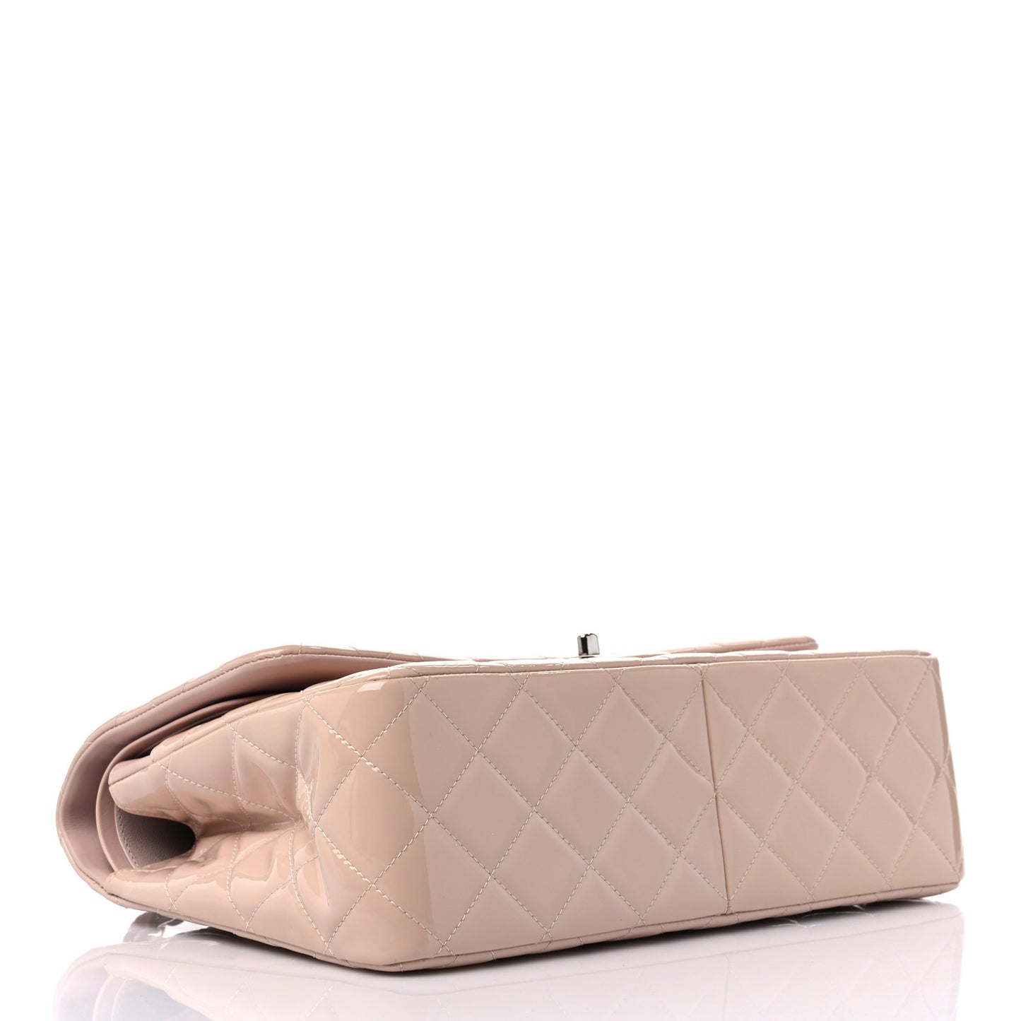 Patent Quilted Jumbo Double Flap Light Pink