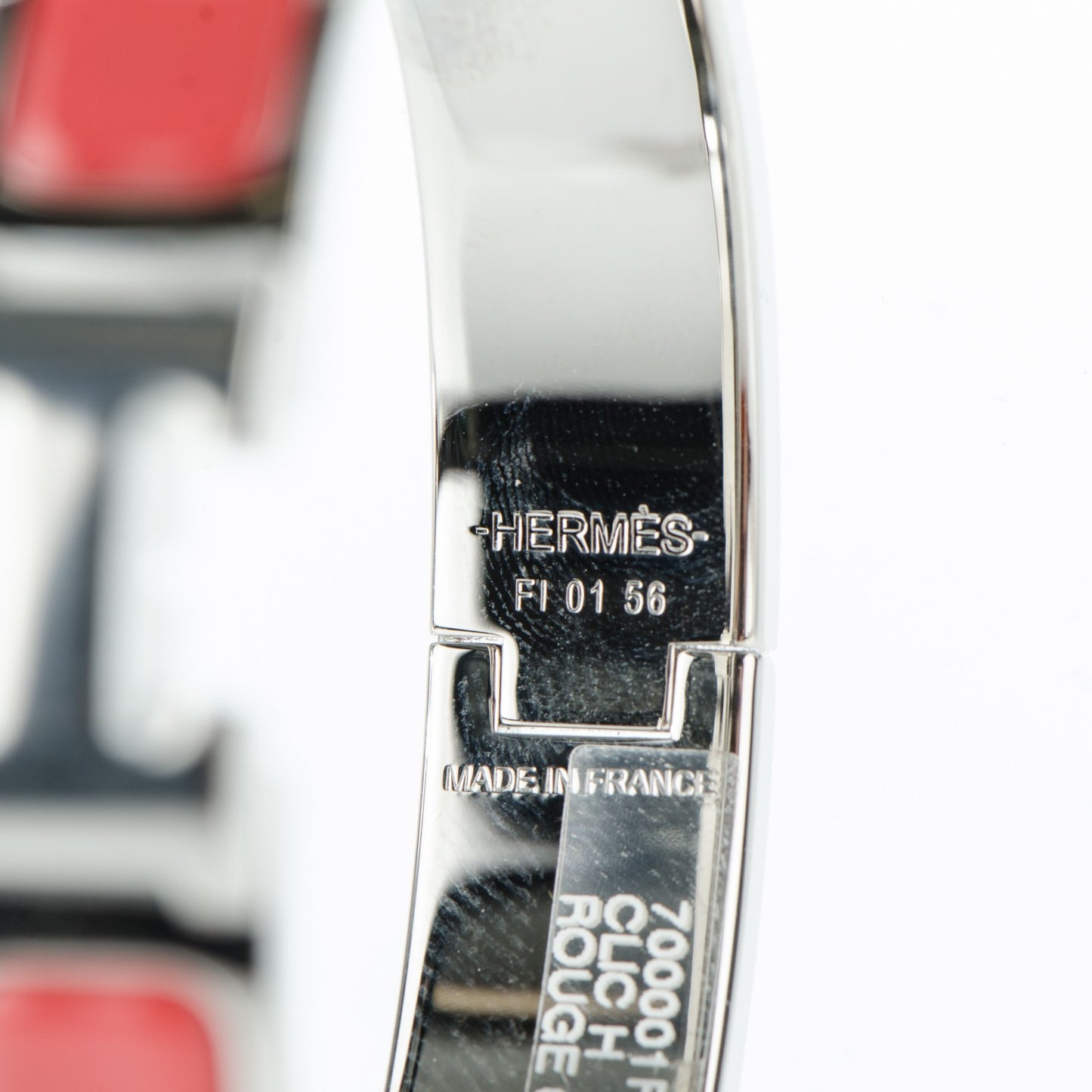 Enamel Narrow Clic Clac H Bracelet PM Rouge Corail