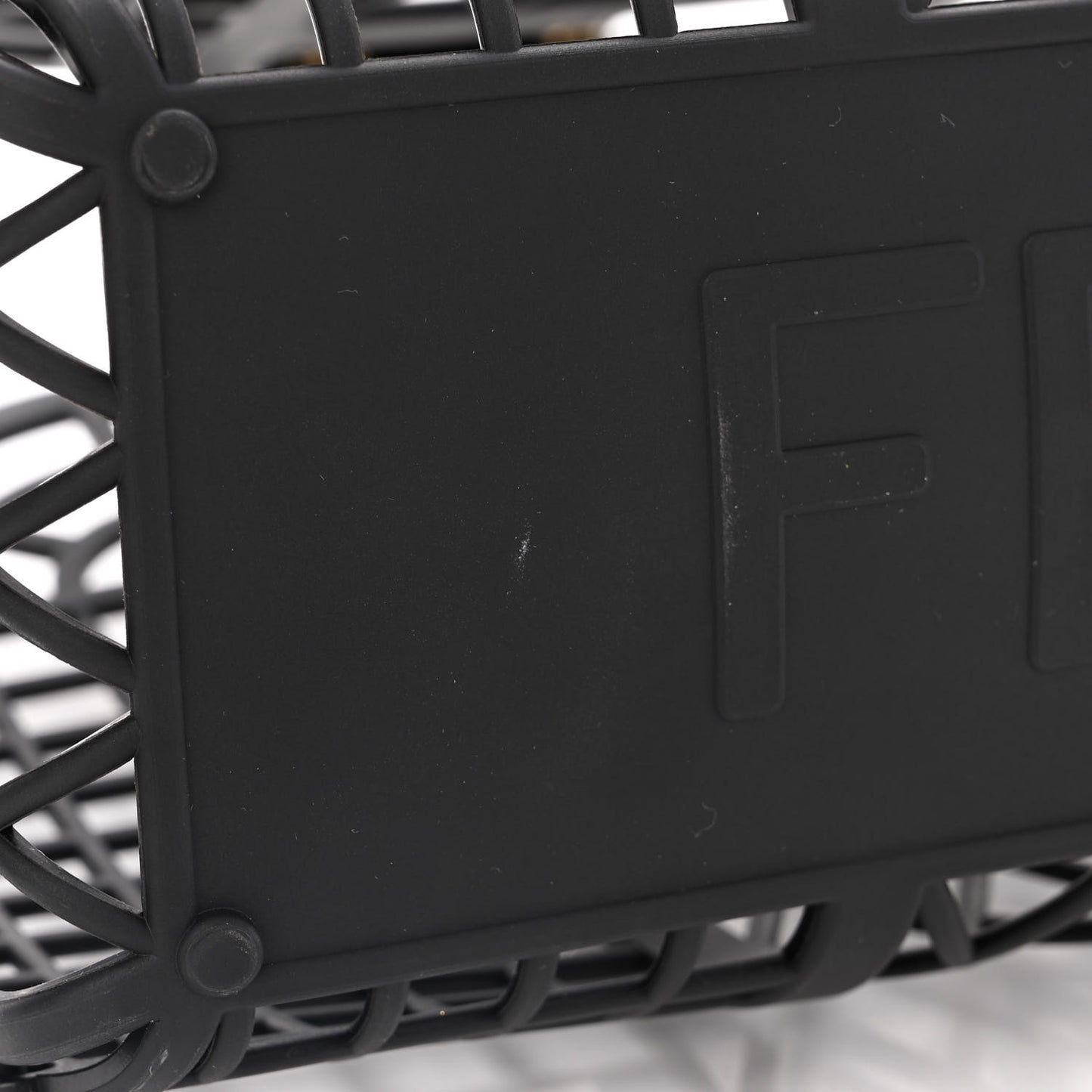 Recycled Plastic Vitello Liberty Matte Small Fendi Basket Black Miele Scuro