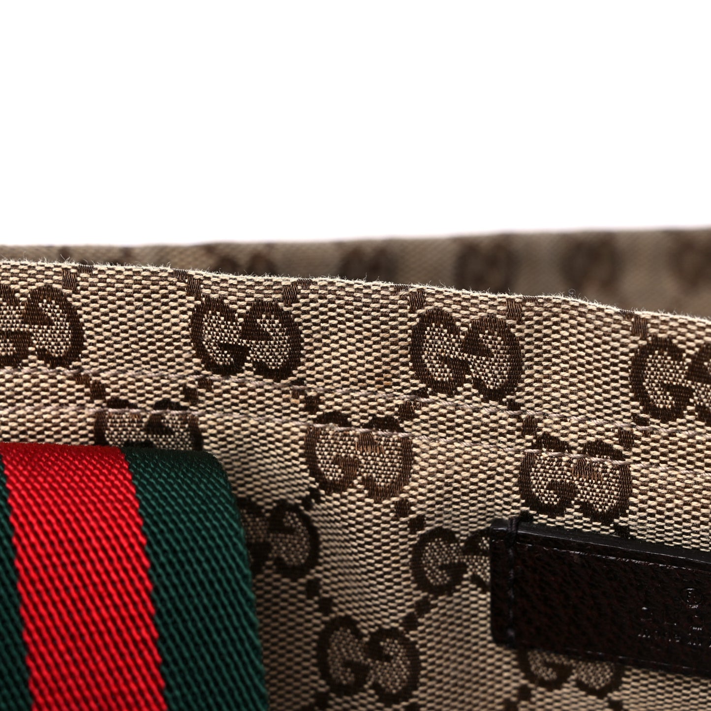 GG Monogram Medium Web Handle Vertical Tote Dark Brown
