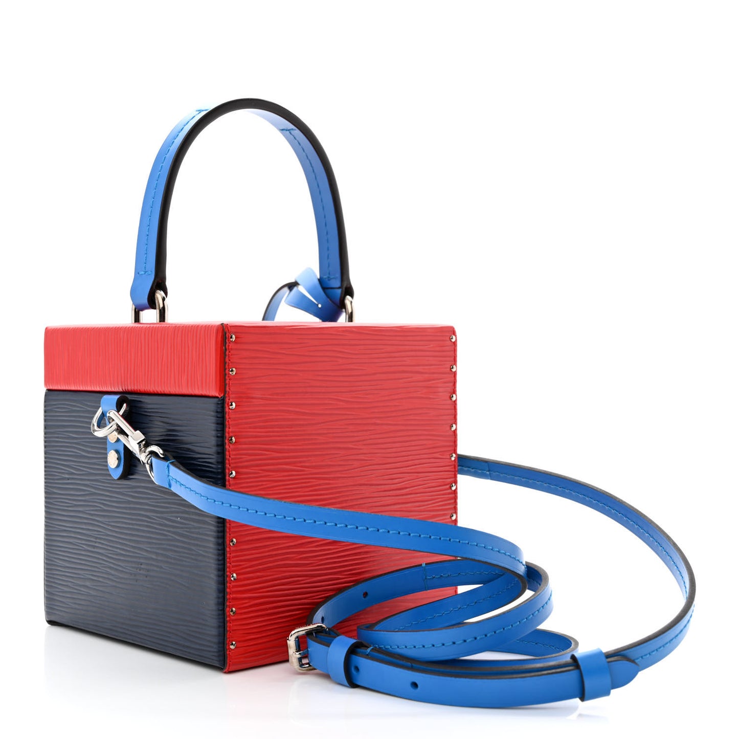 Epi Bleecker Box Indigo Coquelicot