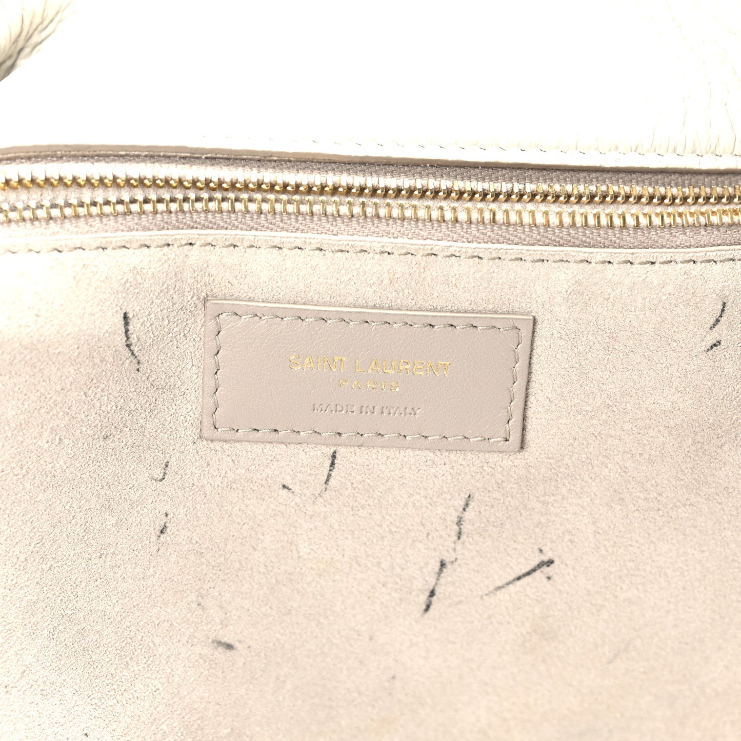 Grained Deerskin Bea Tote Blanc Vintage