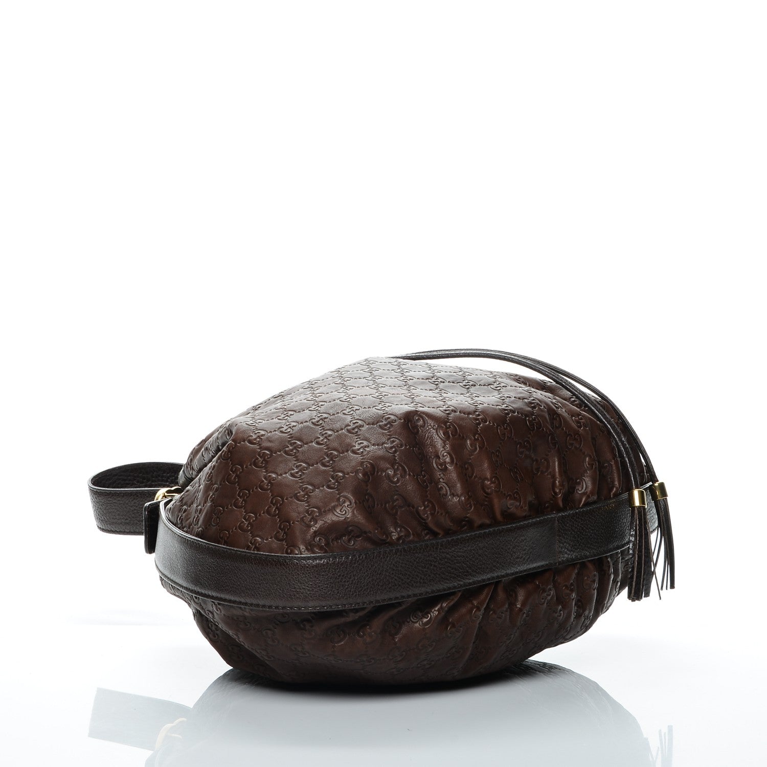 Gucci Guccissima Medium Interlocking Icon Shoulder Bag Dark Brown 4 of 8