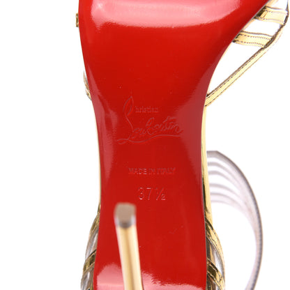 Christian Louboutin Specchio PVC Maratena 100 Sandal Heels 37.5 Gold 7 of 8