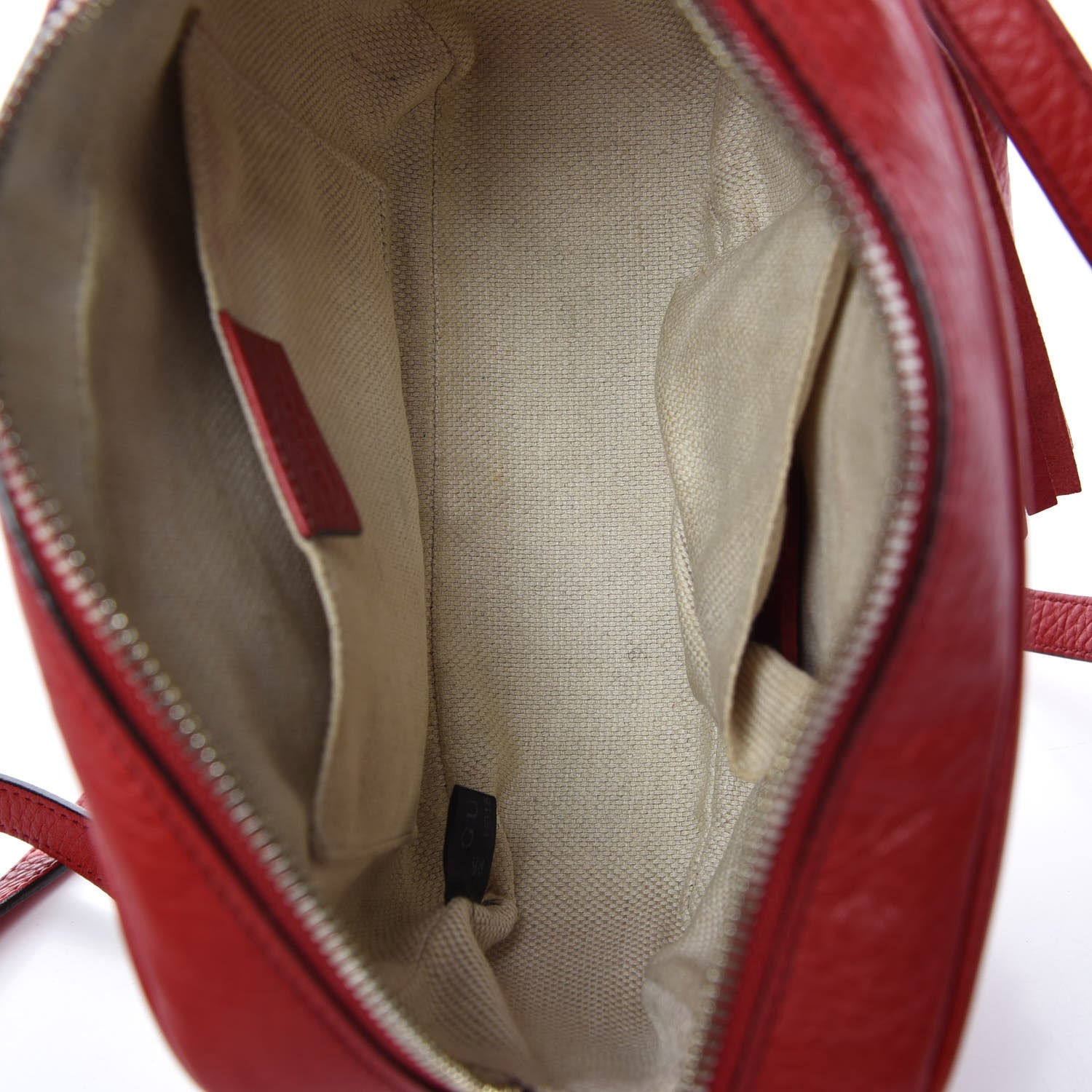 Gucci Pebbled Calfskin Small Soho Disco Bag Tabasco Red 7 of 16