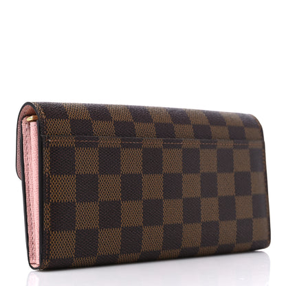 Louis Vuitton Damier Ebene Sarah Wallet NM Rose Ballerine 3 of 12
