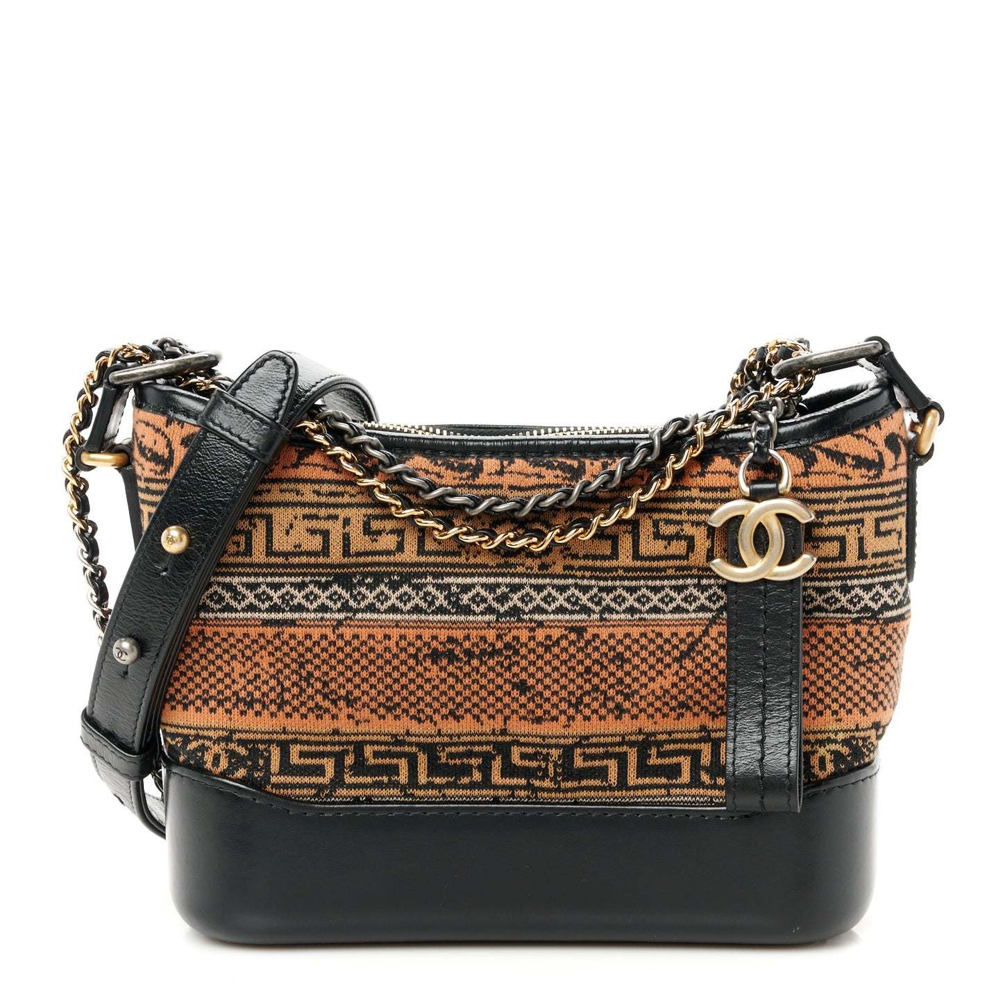 Knit Calfskin Small Gabrielle Hobo Black Multicolor