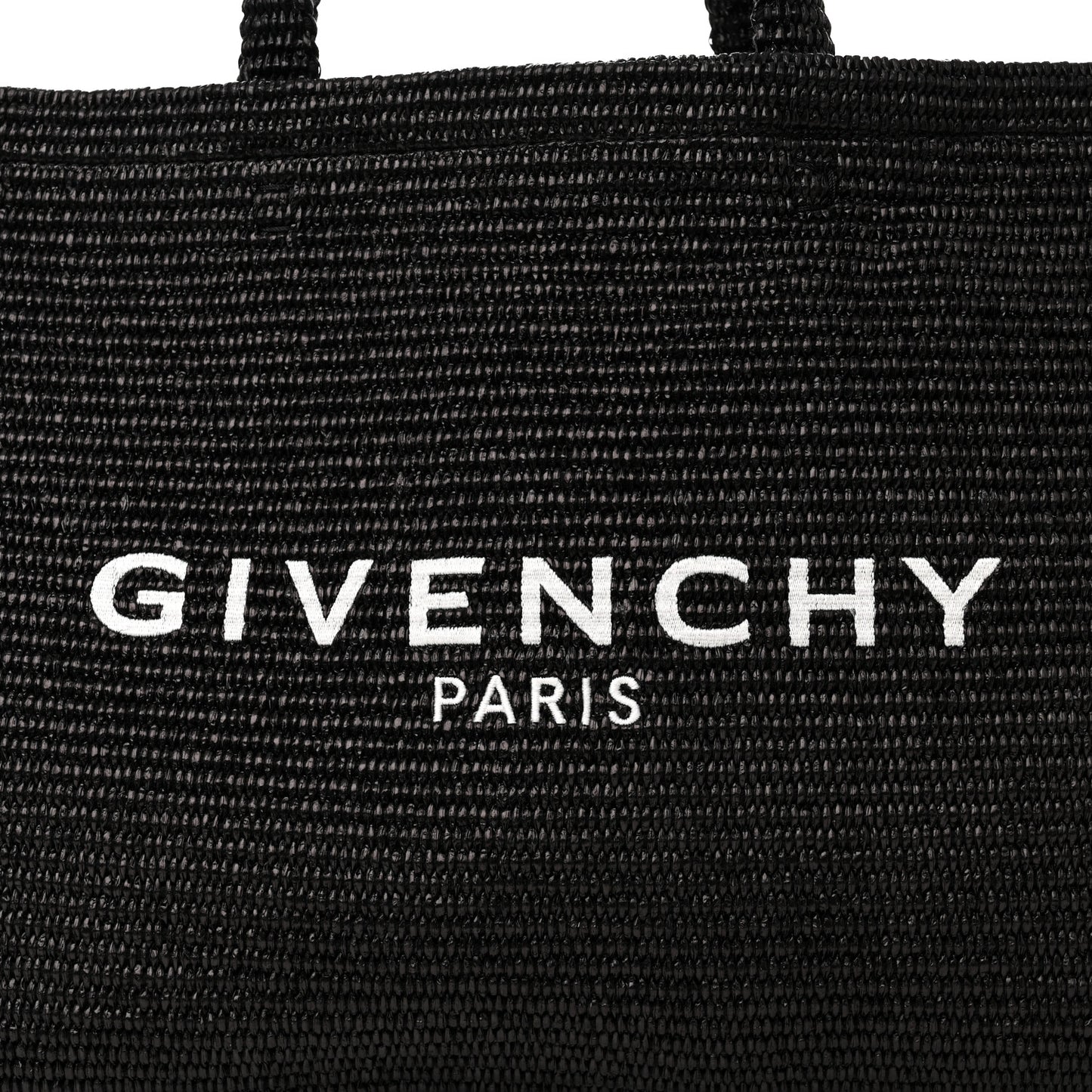 Raffia Large G Shopping Tote Black