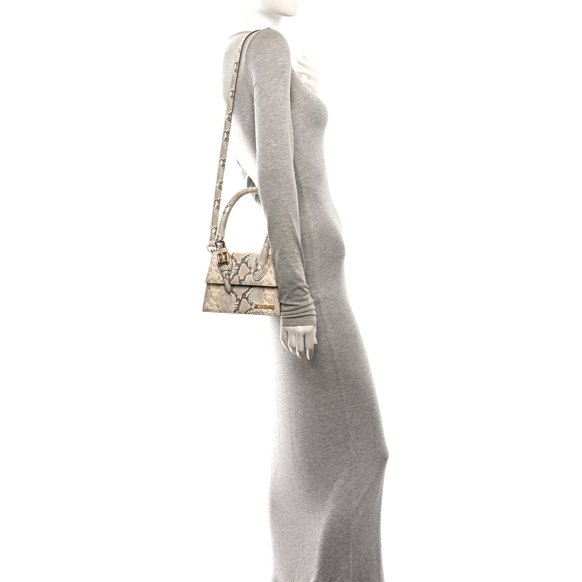Jacquemus Snakeskin Le Chiquito Boucle Moyen Beige 2 of 9