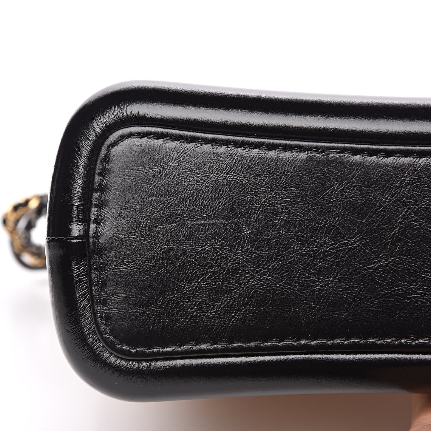Aged Calfskin Quilted Medium Gabrielle Hobo Beige Black