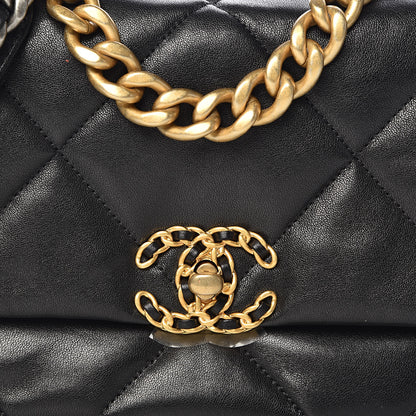 Chanel Lambskin Quilted Medium 19 Flap Black 10 of 11