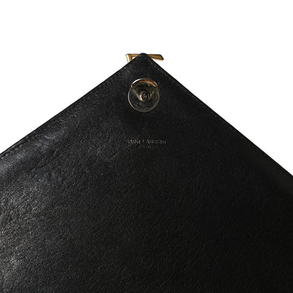Saint Laurent Sheepskin Matelasse Chevron Monogram Large College Satchel Black 8 of 12
