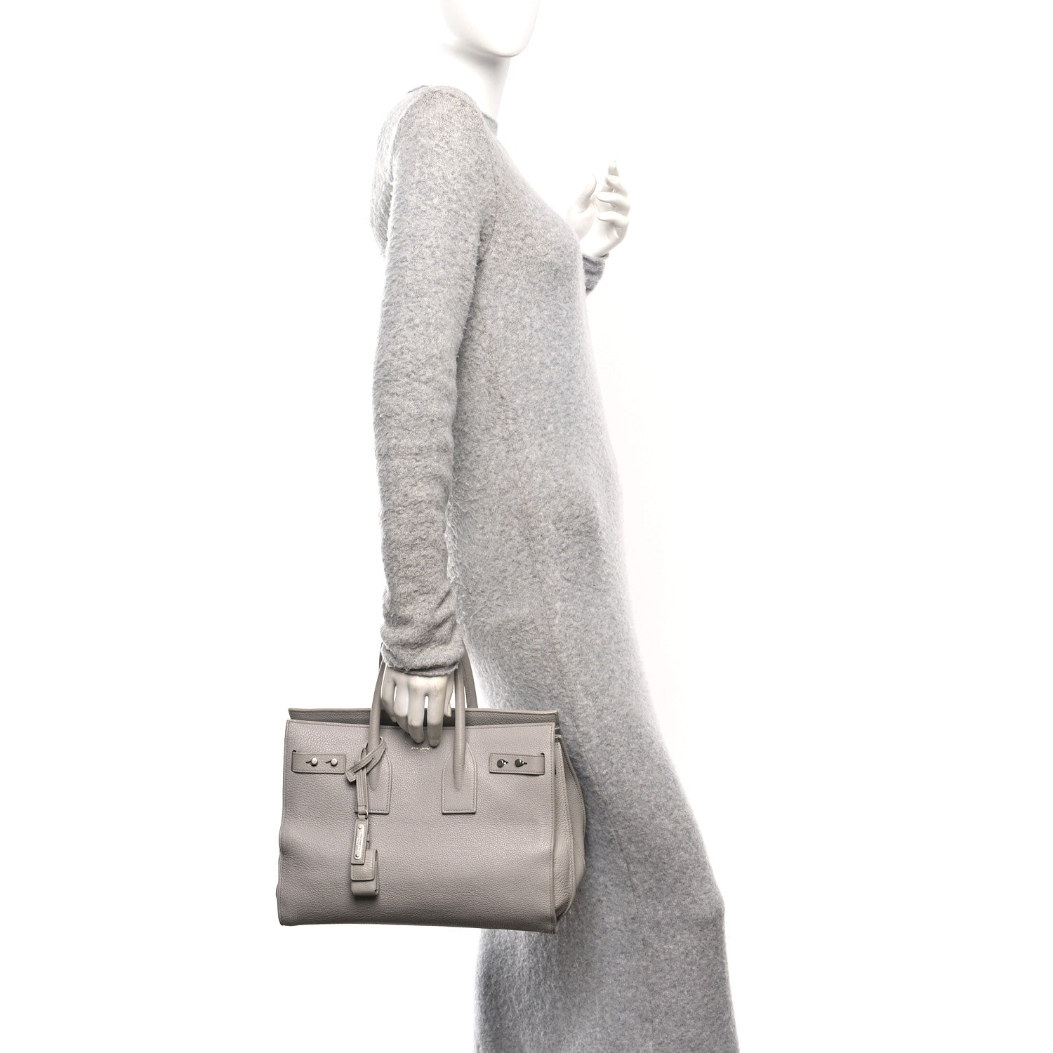 Saint Laurent Grained Calfskin Small Supple Sac De Jour Grey 2 of 11