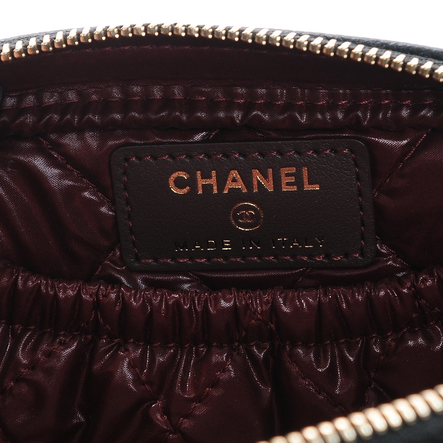 Chanel Caviar Quilted Small Curvy Pouch Cosmetic Case Black 6 of 9