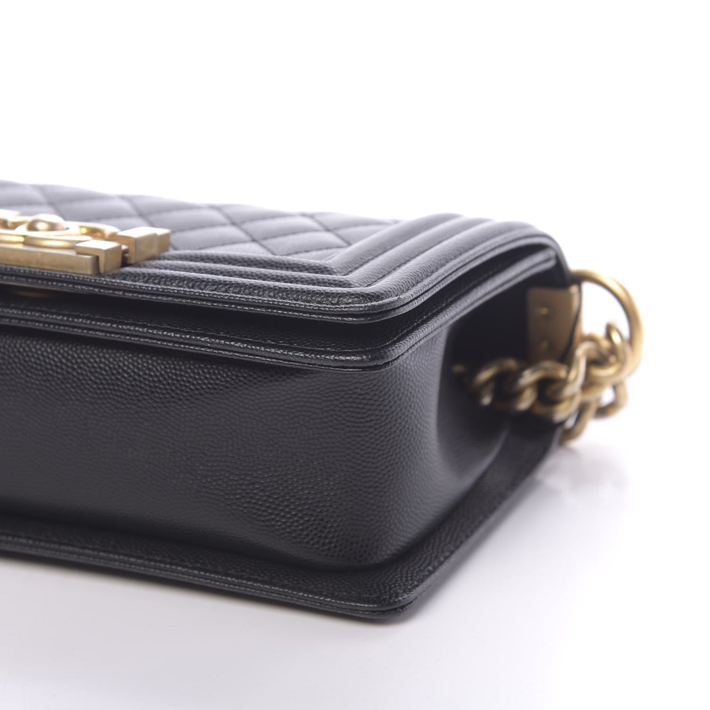 Caviar Quilted Small Boy Flap Black