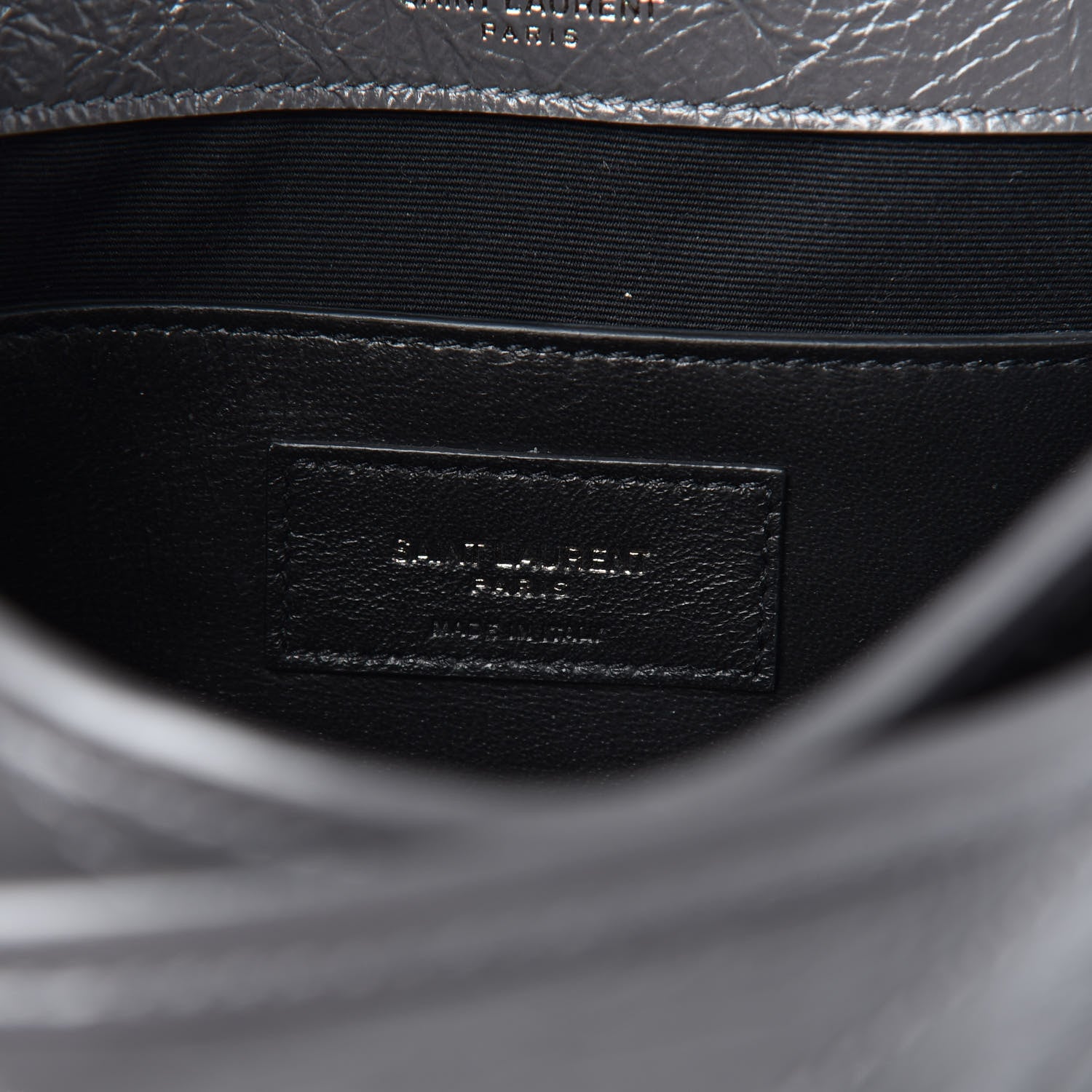 Saint Laurent Crinkled Calfskin Matelasse Monogram Baby Niki Chain Satchel Storm 6 of 11