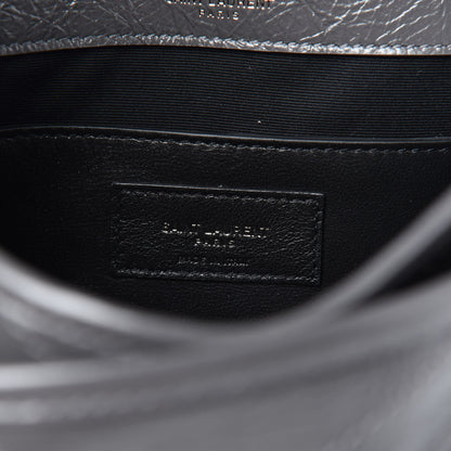 Saint Laurent Crinkled Calfskin Matelasse Monogram Baby Niki Chain Satchel Storm 6 of 11