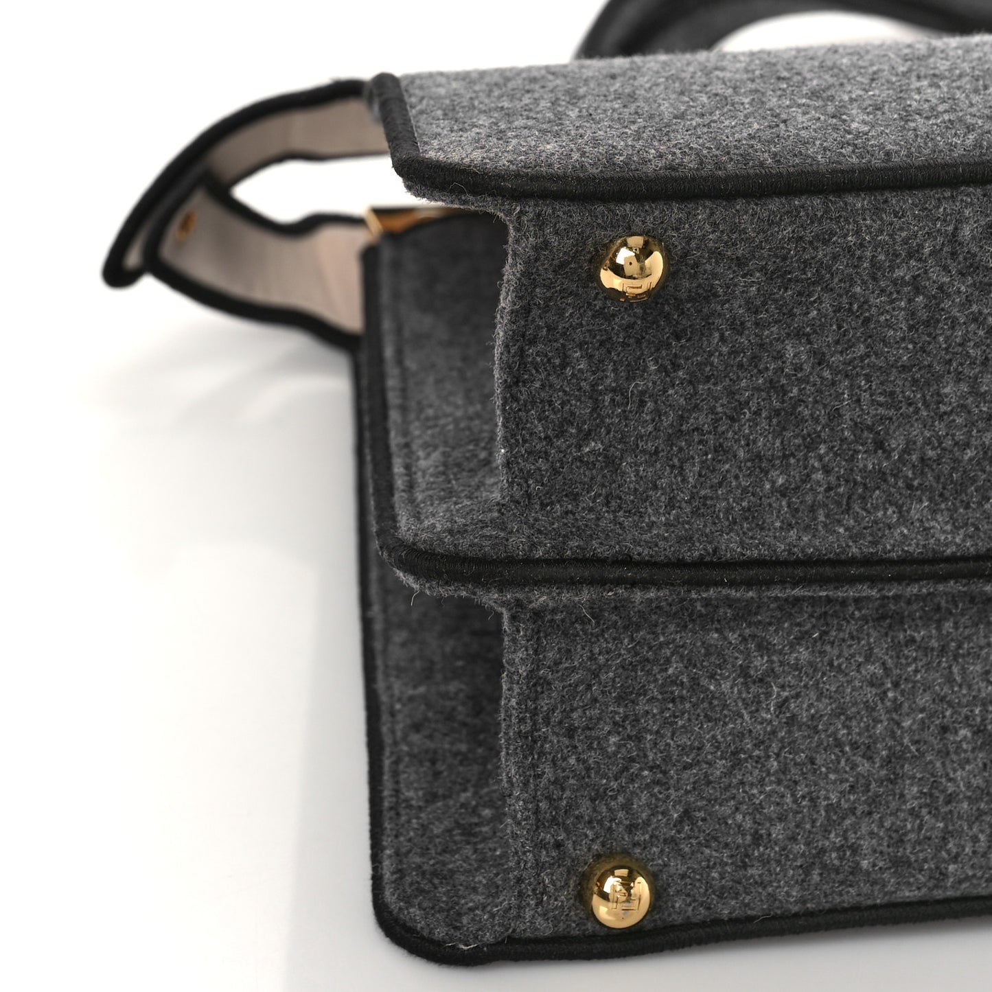 Melange Flannel Satin Threaded Edge Medium Peekaboo I SEE U Satchel Grigio Bois de Rose
