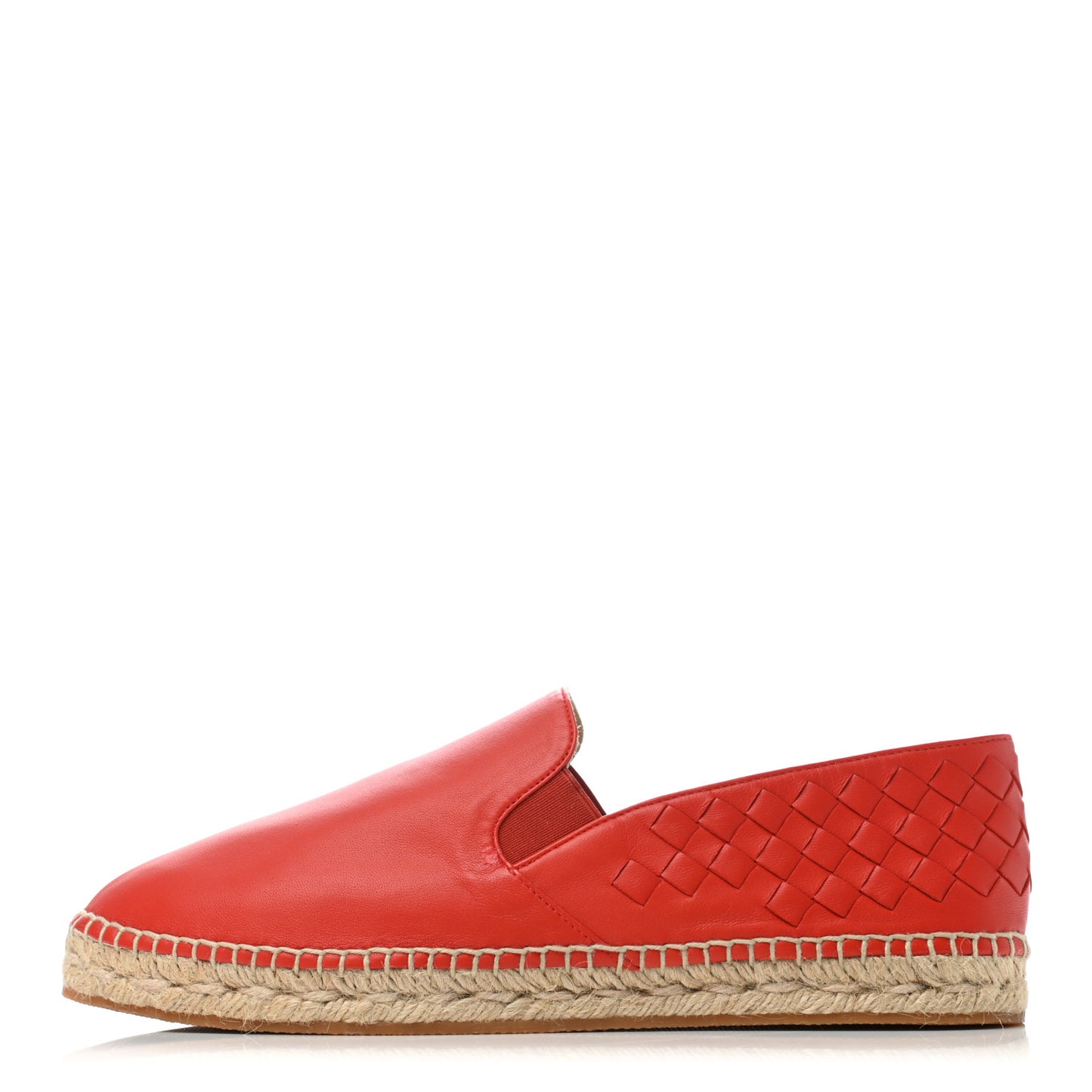 Nappa Intrecciato Slip On Espadrille 38 Red