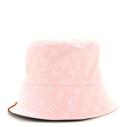 Louis Vuitton Monogram Denim Jacquard Bucket Hat S Pink 3 of 9