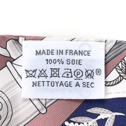 Hermes Silk Cliquetis Twilly Marine White Marron 5 of 5
