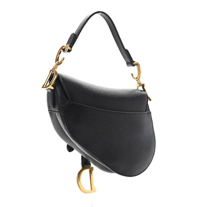 Christian Dior Grained Calfskin Mini Saddle Bag Black 3 of 9